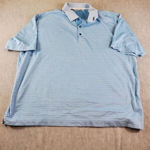 Cutter & Buck Shirt Mens 3XB Blue Stretch Casual Short Sleeve Golf Polo